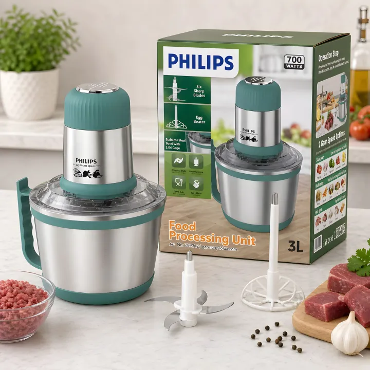 PHILIPS Electric Chopper 700W 3L Stainless